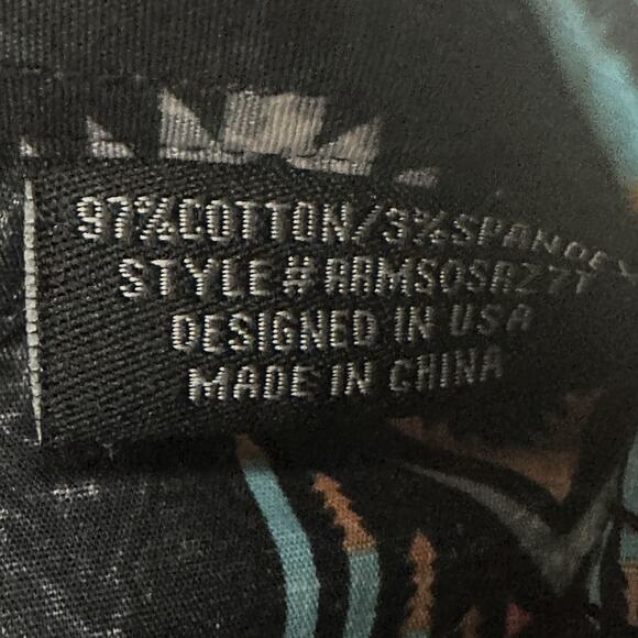 Rock & Roll Cowboy Shirt Mens XL Black Aztec Western Pearl Snap Retro Rodeo - Picture 7 of 12